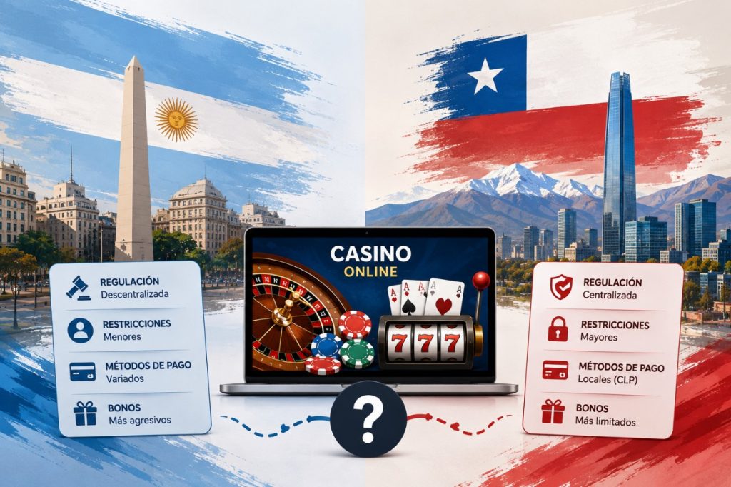 Qué cambia entre Argentina y Chile a la hora de elegir un casino online
